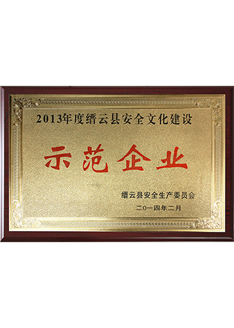 2013年縉云縣安全文化建設(shè)示范企業(yè)